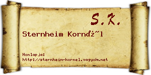 Sternheim Kornél névjegykártya