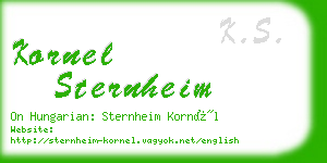 kornel sternheim business card